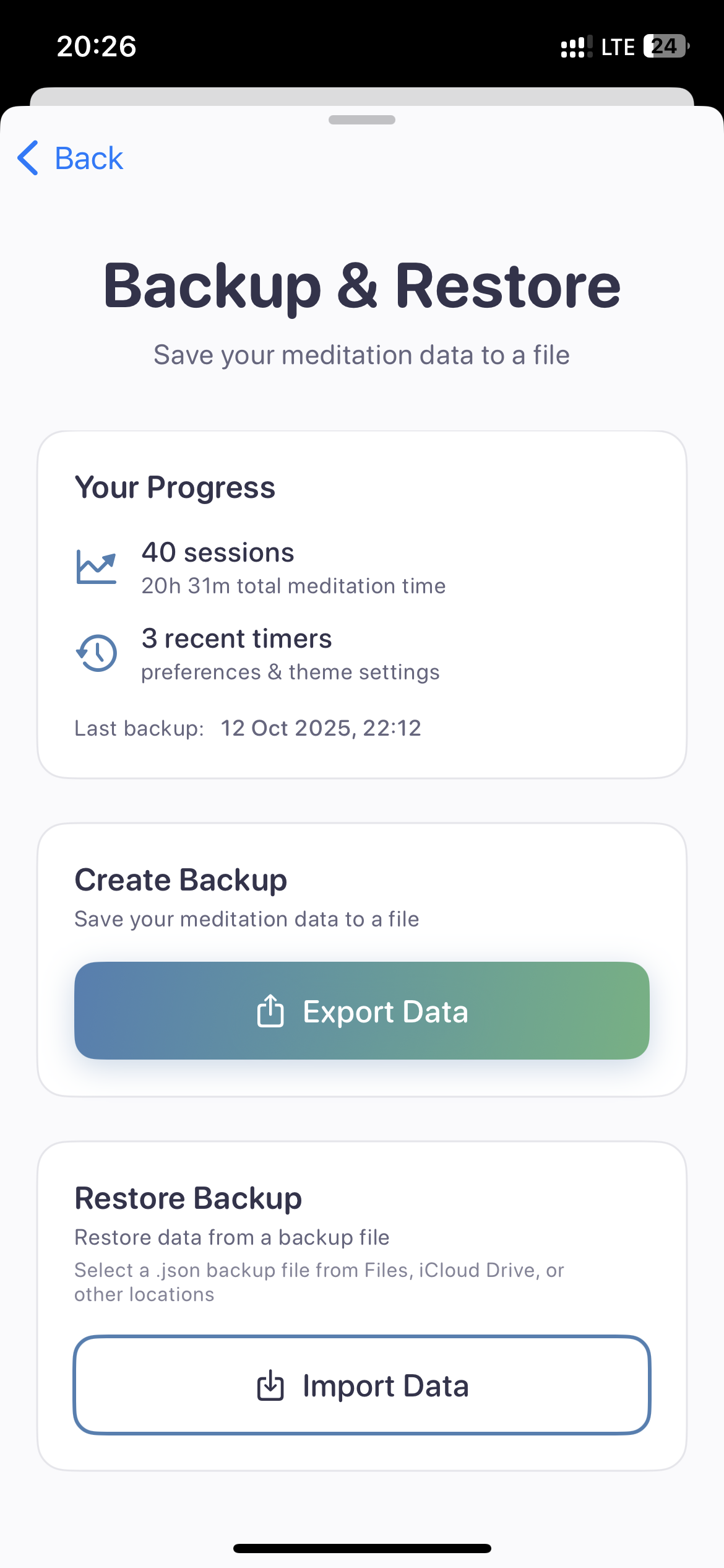 Скриншот приложения Meditimer 5